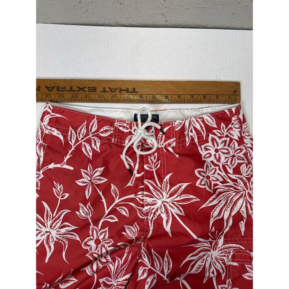 POLO Jeans Company Ralph Lauren Floral Swim Suit Trunk Surf Shorts 10" Sz Small - Picture 4 of 5
